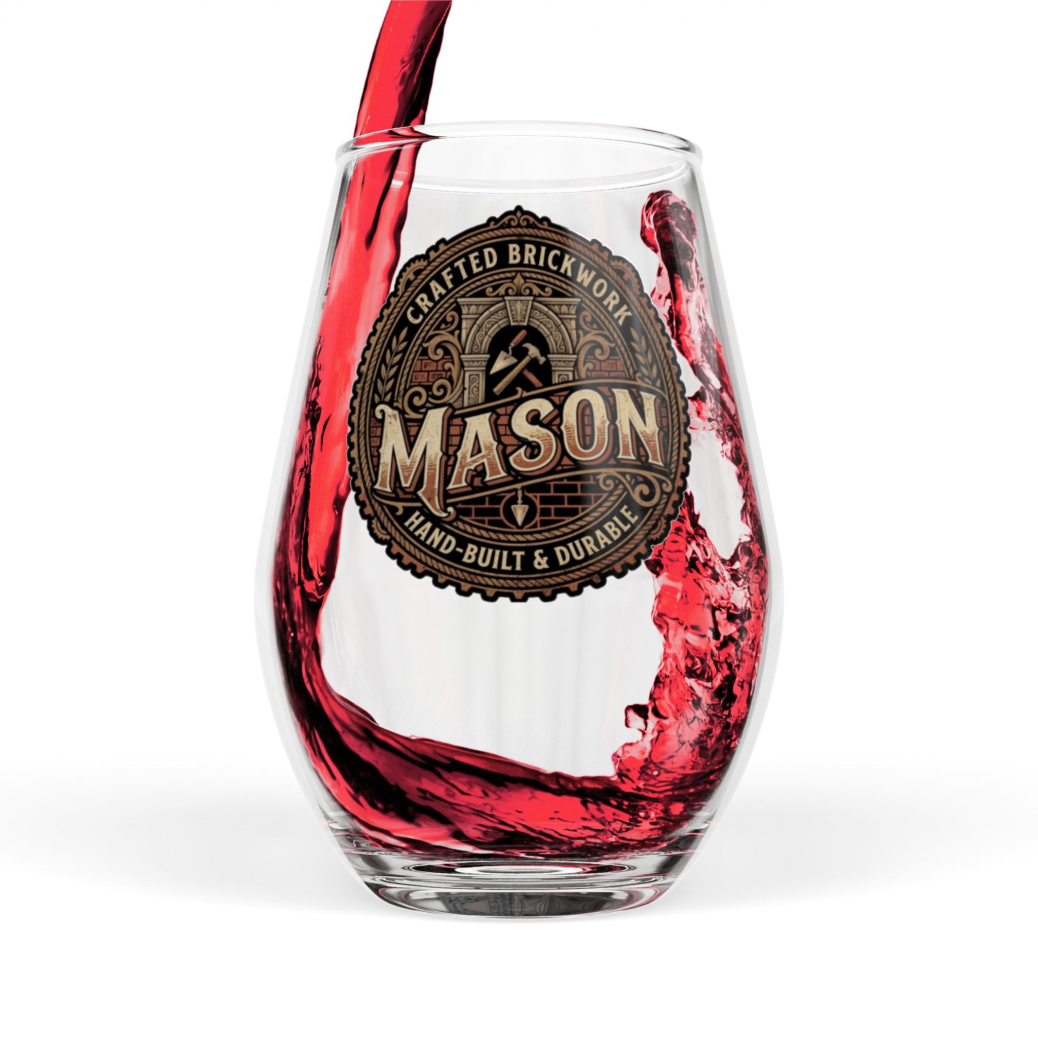 Mason Crafted Brickwork Stemless Wine Glass — 11.75 oz - DCA0341