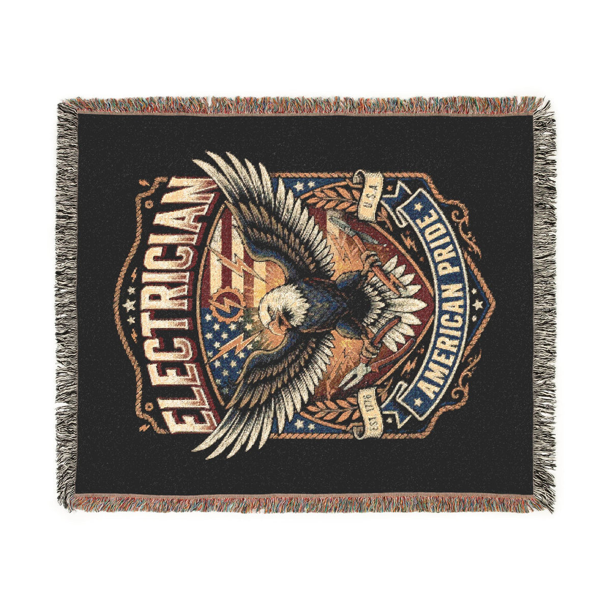 Electrician Woven Blanket - American Proud Eagle Throw