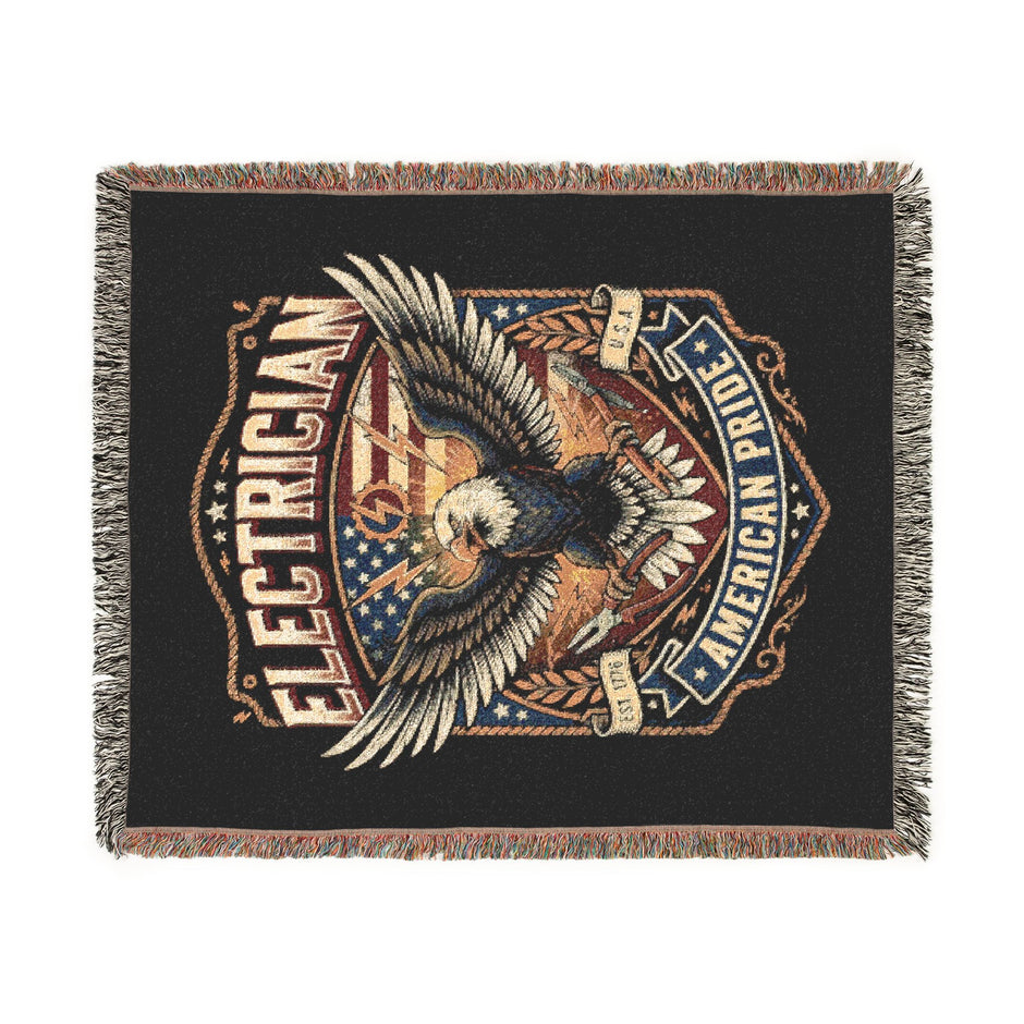 Electrician Woven Blanket - American Proud Eagle Throw