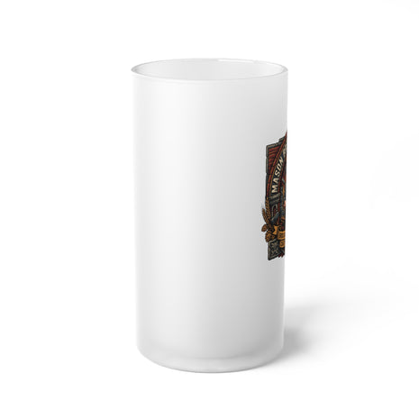 Mason Frosted Glass Beer Mug — Vintage Brewery Logo Stein, Gift for Beer Lovers - DCA0513