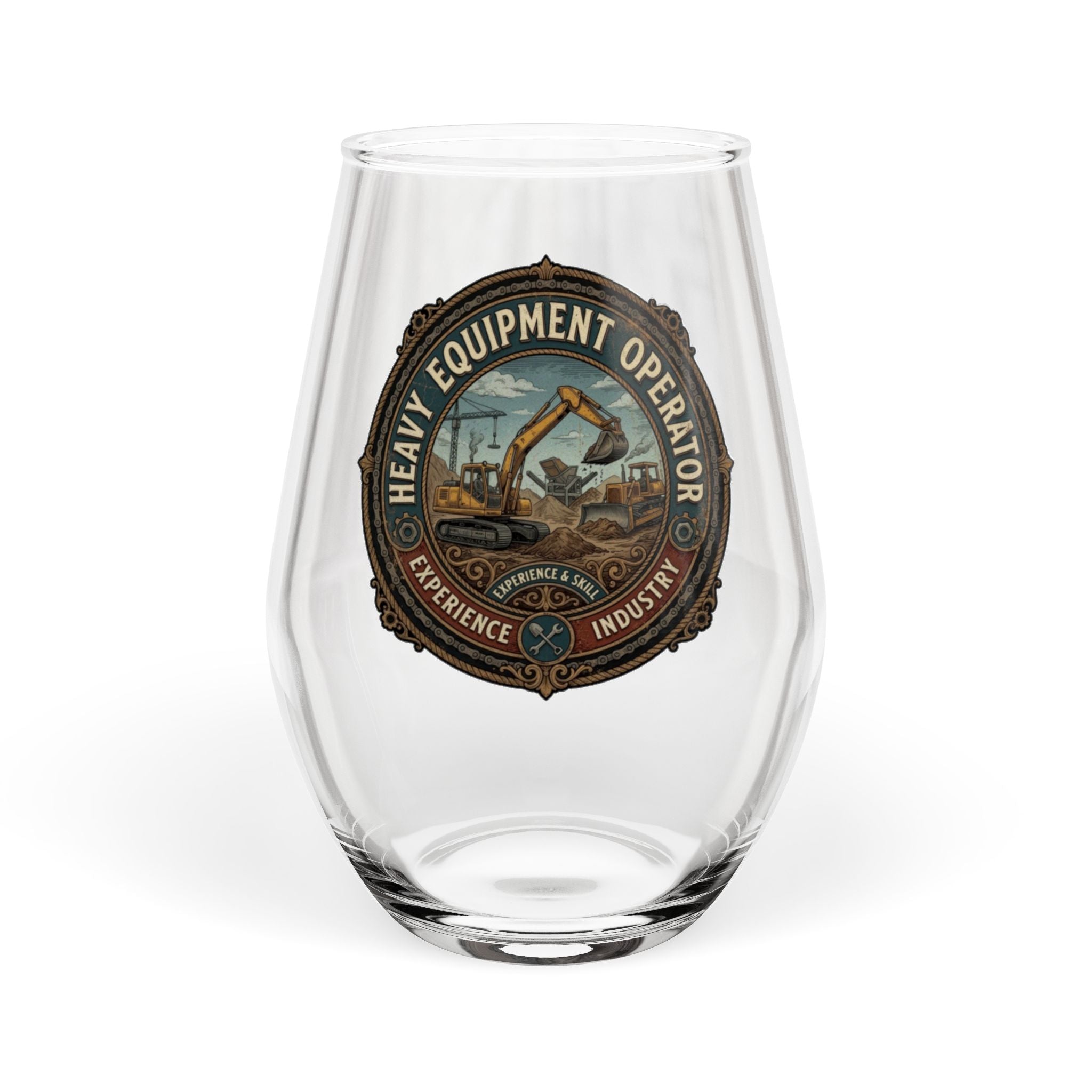 Heavy Equipment Operator Stemless Wine Glass — 11.75 oz