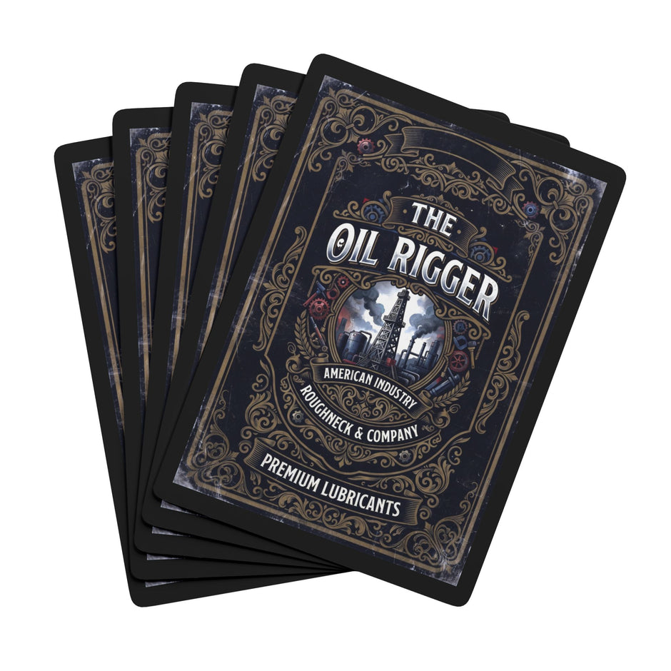 Oil Rigger Vintage Poker Deck — Retro Industrial Playing Cards - DCA0351