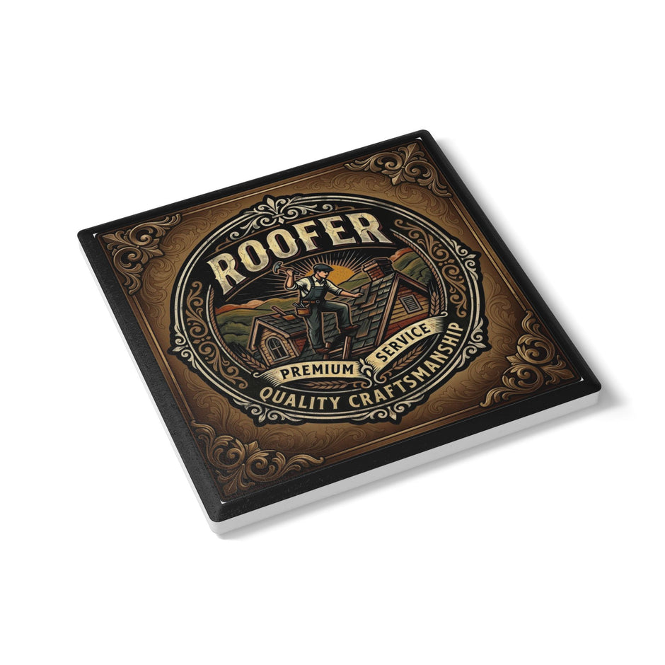 Roofer Coaster — Vintage Roofer Craftsman Ceramic Drink Coaster - Roofer - DCA0240
