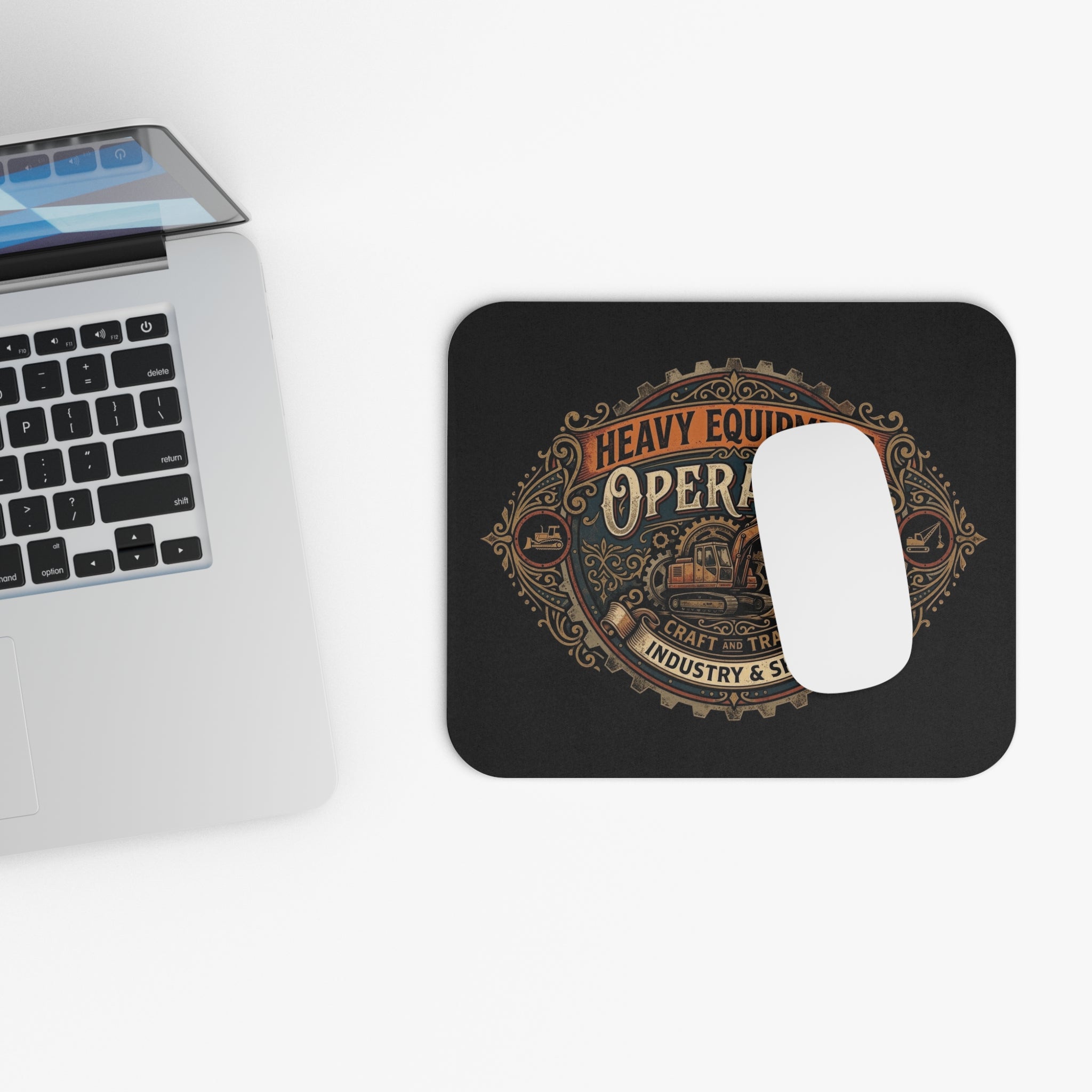 Heavy Equipment Operator Mouse Pad — Vintage Excavator Design - DCA0276