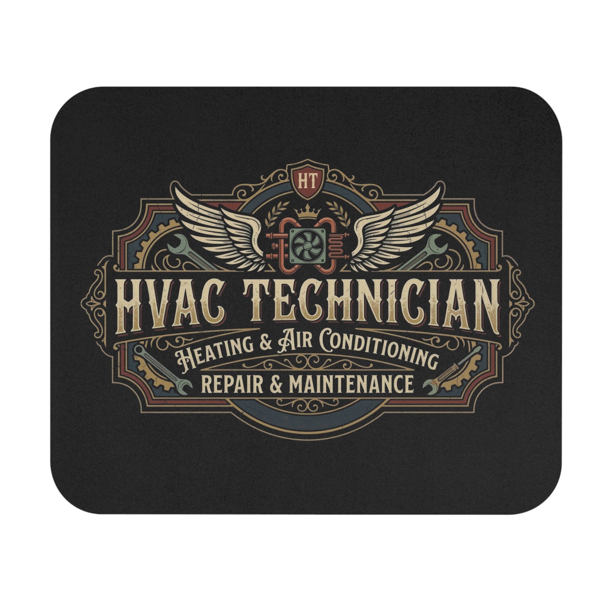 HVAC Technician Mouse Pad — Vintage Heating & Air Conditioning Repair & Maintenance - DCA0306