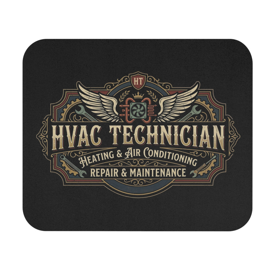 HVAC Technician Mouse Pad — Vintage Heating & Air Conditioning Repair & Maintenance - DCA0306