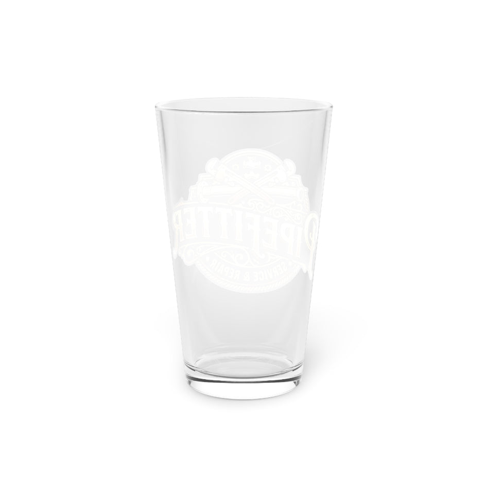 Pipefitter 16oz Pint Glass — Rustic Tradesman Beer Glass - DCA0164