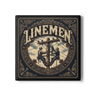 Linemen Ceramic Coaster — Vintage Utility Worker Tribute - DCA0232