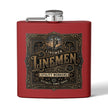 Linemen Utility Workers 6oz Stainless Steel Flask — Vintage Electrician Tribute - DCA0425
