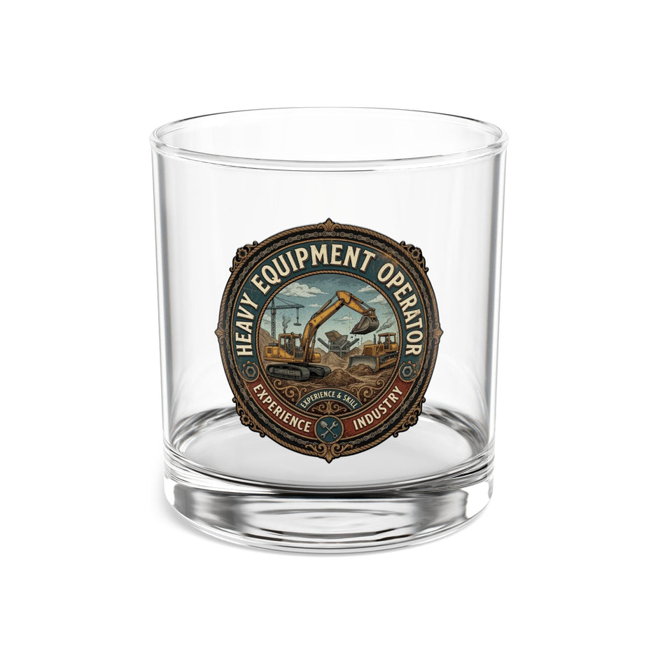 Heavy Equipment Operator Rocks Glass — 10oz Construction Whiskey Glass - DCA0263