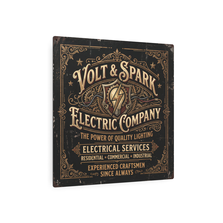 Electrician - Volt & Spark Electric Company Vintage Metal Sign — Retro Electrician Wall Art - DCA0430