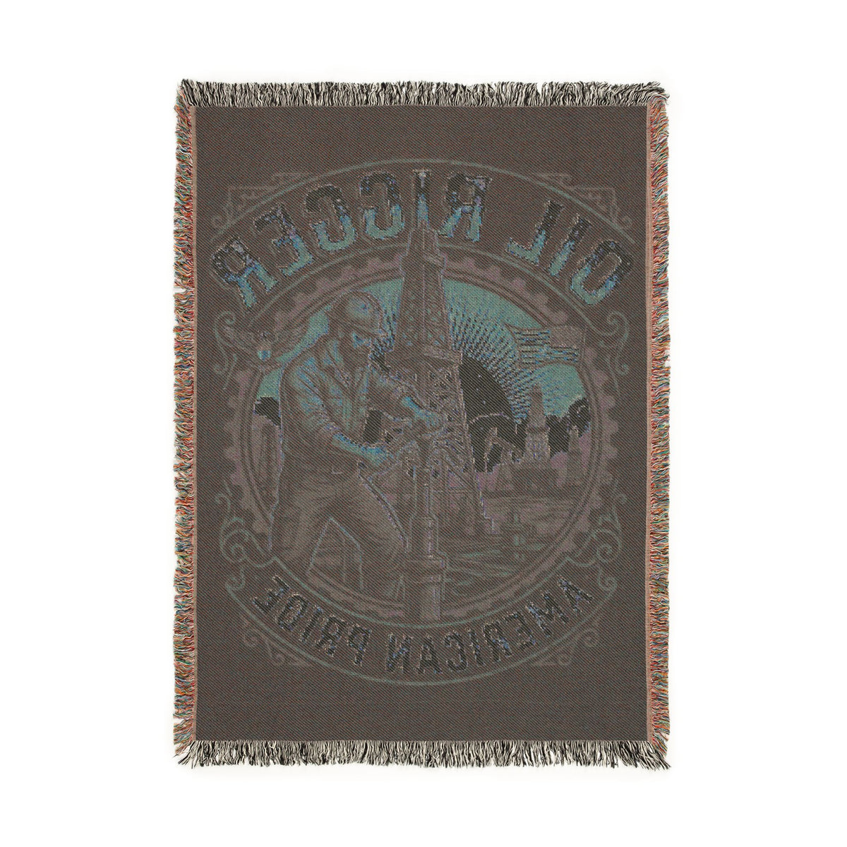 Oil Rigger Woven Blanket — Vintage American Pride Throw