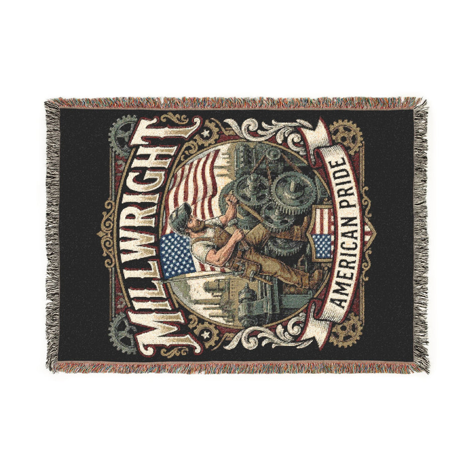 Millwright Woven Blanket — Vintage Emblem American Pride Throw