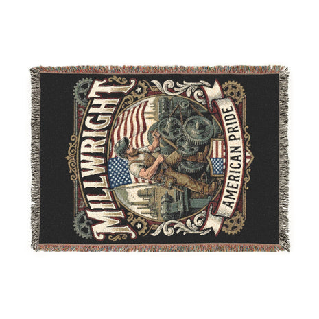 Millwright Woven Blanket — Vintage Emblem American Pride Throw