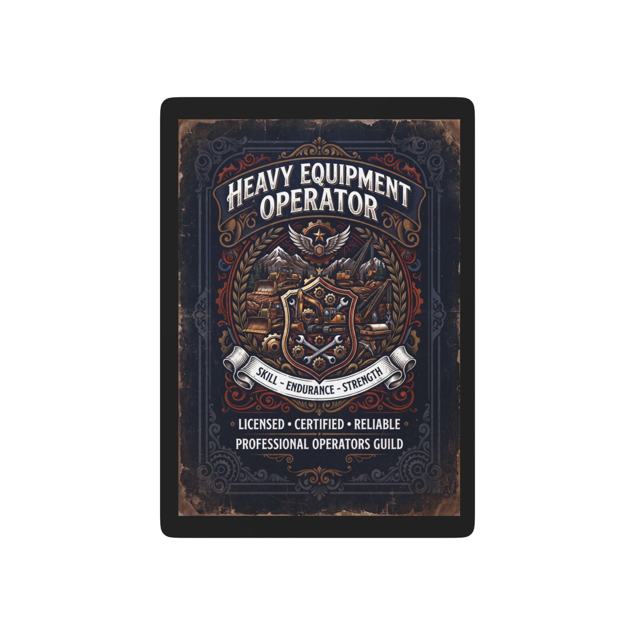 Heavy Equipment Operator Poker Playing Cards — Vintage Industrial Deck - DCA0356
