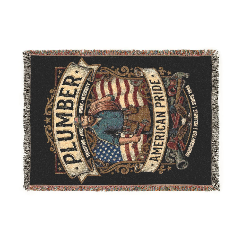 Plumber American Pride Woven Blanket