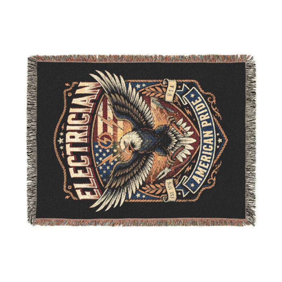 Electrician Woven Blanket - American Proud Eagle Throw