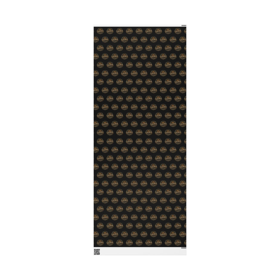 Linemen Wrapping Paper Roll — Vintage 'Legend' Emblem Pattern on Black (Gift Wrap)