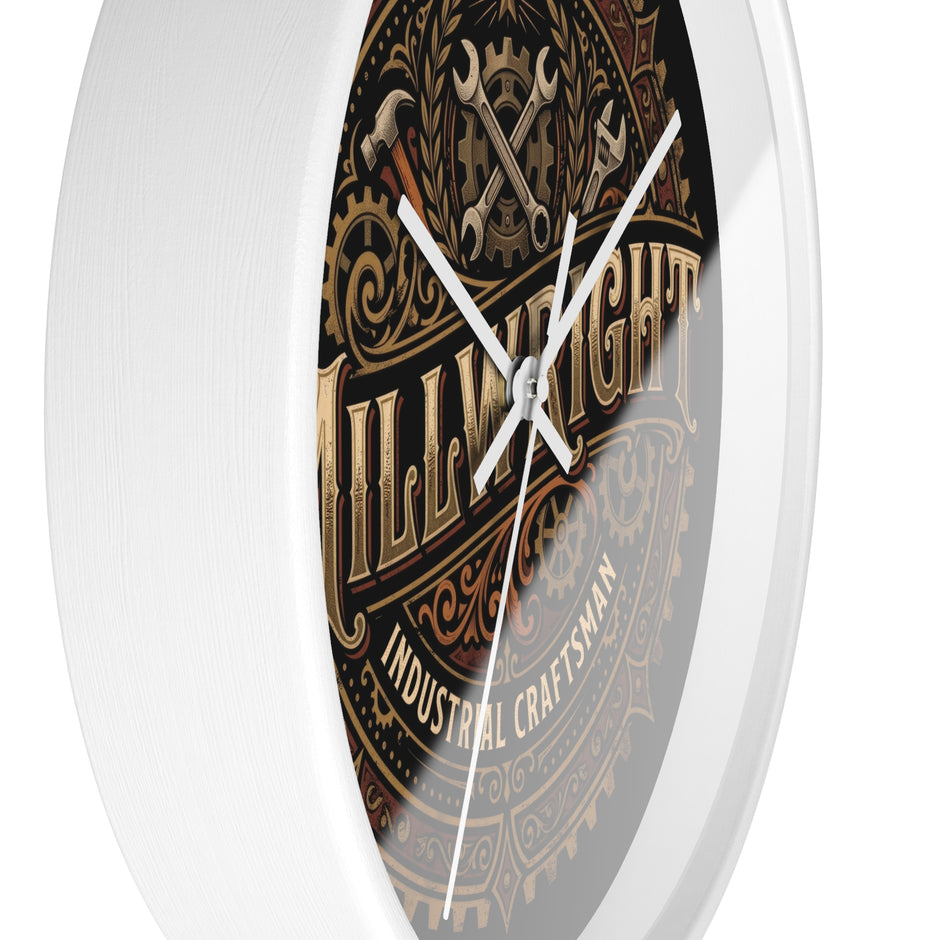 Millwright Industrial Wall Clock — Steampunk Gear Emblem - DCA0392