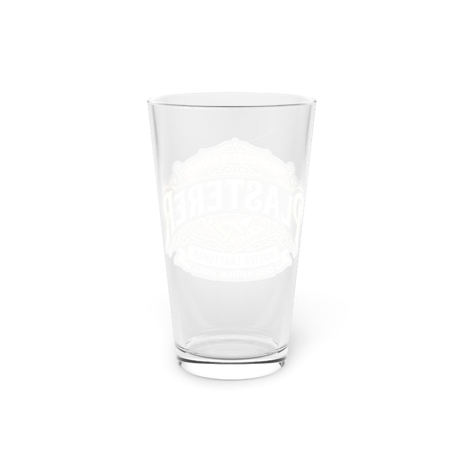 Plasterer Master Craftsman 16oz Pint Glass – Vintage Tradesman Beer Glass - DCA0155