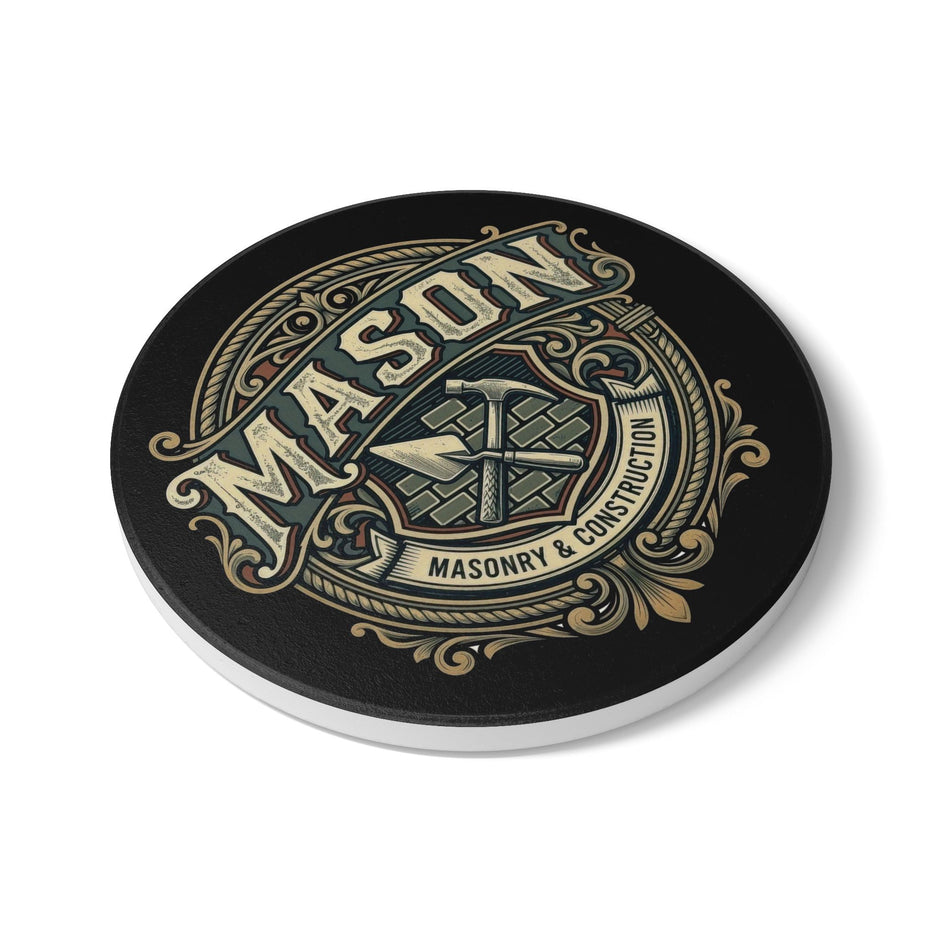 Mason & Construction Ceramic Coaster — Vintage Tradesman Gift - DCA0233