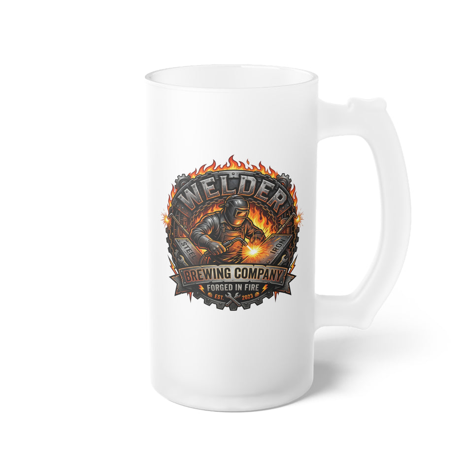 Welder 16 oz Frosted Glass Beer Mug - DCA0523