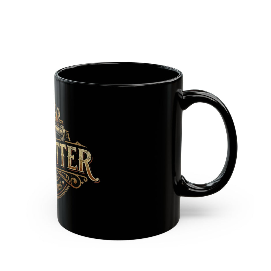 Pipefitter Service & Repair Black Coffee Mug — Vintage Tools Design (11oz/15oz)