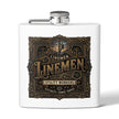 Linemen Utility Workers 6oz Stainless Steel Flask — Vintage Electrician Tribute - DCA0425