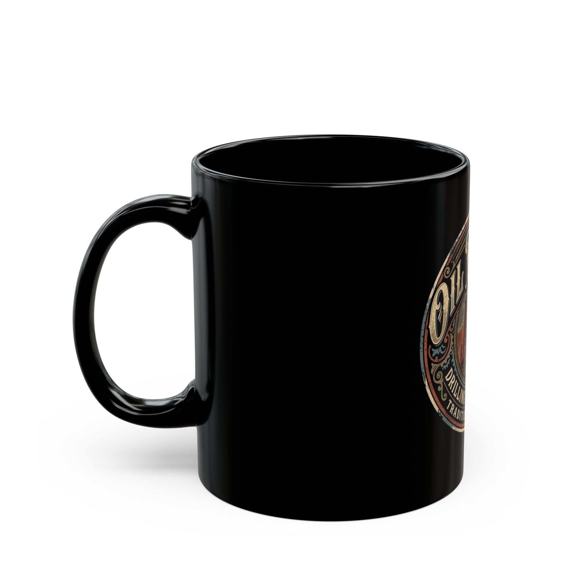 Oil Rigger Black Coffee Mug – Vintage Drilling & Production Design (11oz/15oz) - DCA0281