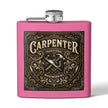 Carpenter Stainless Steel Flask – Traditional Woodworking 6oz Hip Flask Gift - DCA0420