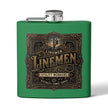 Linemen Utility Workers 6oz Stainless Steel Flask — Vintage Electrician Tribute - DCA0425