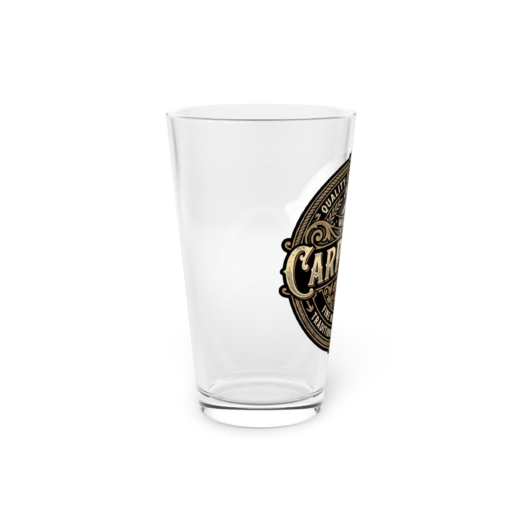 Carpenter Pint Glass — 16oz Vintage Woodworking Beer Glass - DCA0183
