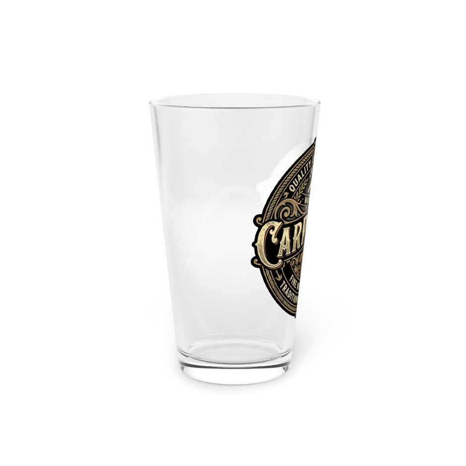 Carpenter Pint Glass — 16oz Vintage Woodworking Beer Glass - DCA0183