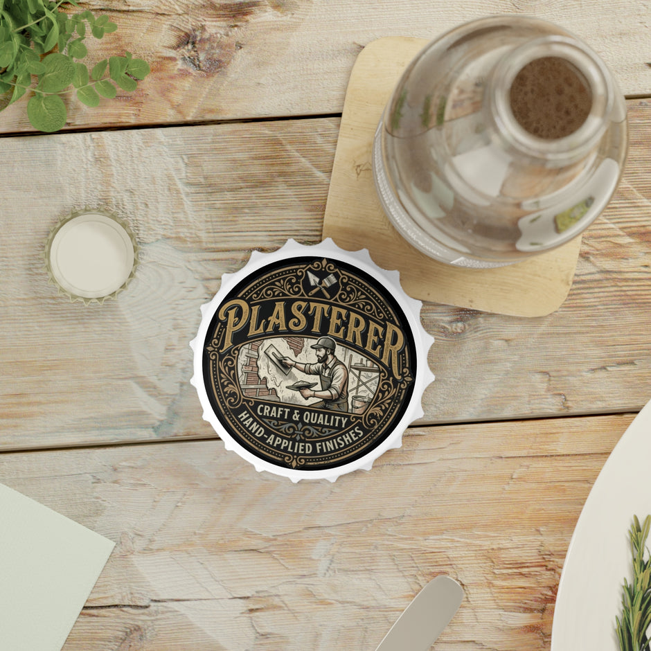 Plasterer Master Craftsman Bottle Opener — Vintage Tradesman Logo - DCA0177