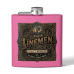 Linemen Utility Workers 6oz Stainless Steel Flask — Vintage Electrician Tribute - DCA0425