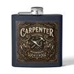 Carpenter Stainless Steel Flask – Traditional Woodworking 6oz Hip Flask Gift - DCA0420