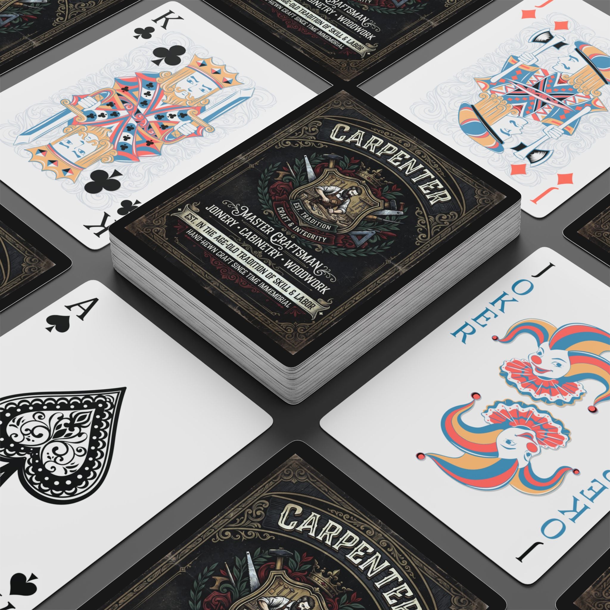 Carpenter Playing Cards — 'Master Craftsman' Vintage Poker Deck - DCA0353