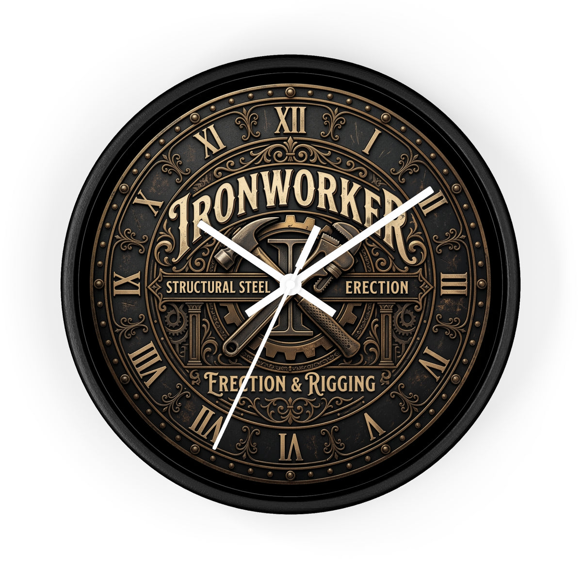 Ironworker Vintage Wall Clock — Structural Steel Erection & Rigging Decor - DCA0388