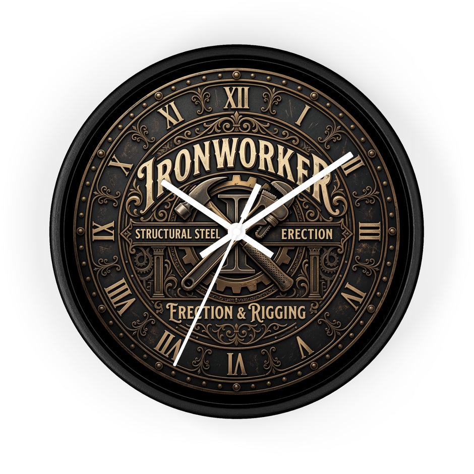 Ironworker Vintage Wall Clock — Structural Steel Erection & Rigging Decor - DCA0388