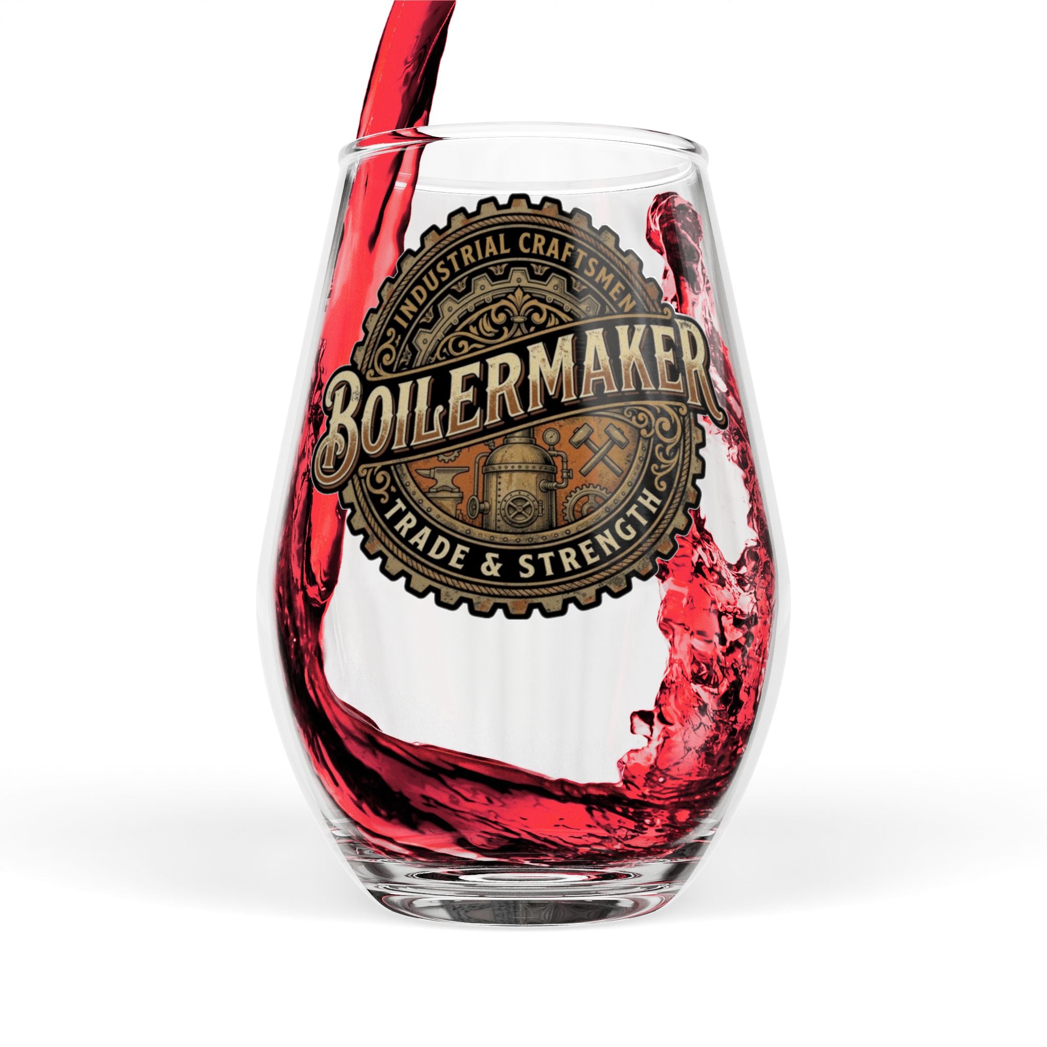 Boilermaker Industrial Crest Stemless Wine Glass – 11.75 oz - DCA0334