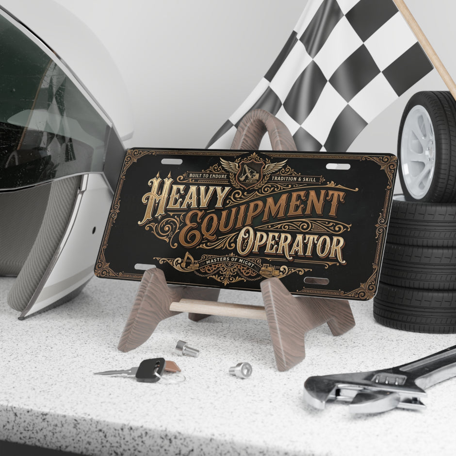 Heavy Equipment Operator Vanity Plate — Vintage Industrial License Plate - DCA0273