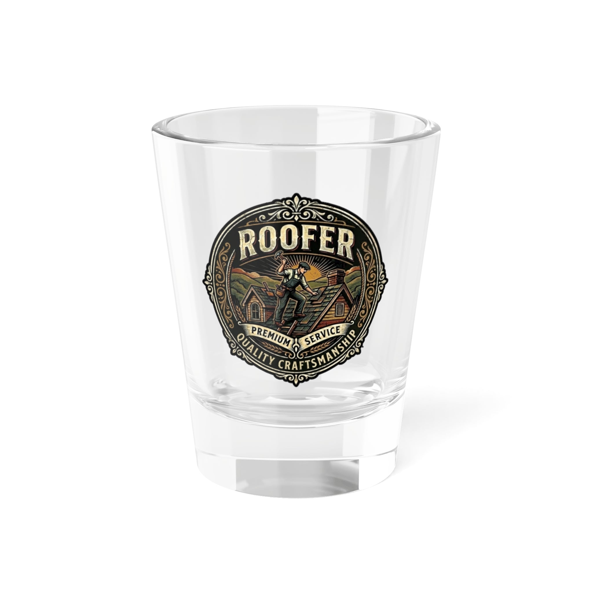 Roofer Shot Glass – Vintage Tradesman 1.5oz Collector’s Glass - Roofer - DCA0190