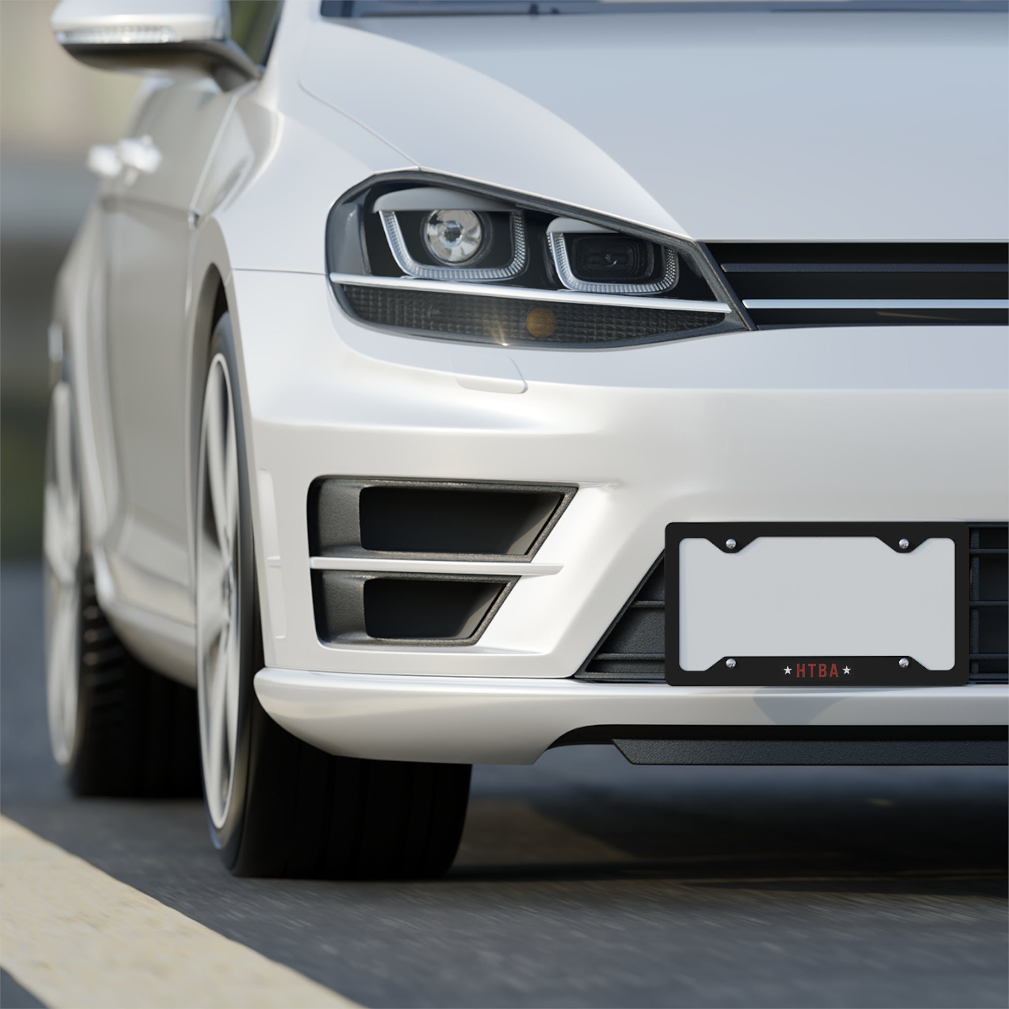 HTBA Metal License Plate Frame —  Brushed Steel Car Plate Frame