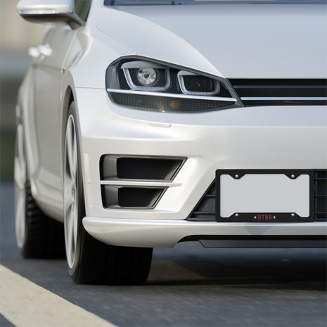 HTBA Metal License Plate Frame —  Brushed Steel Car Plate Frame