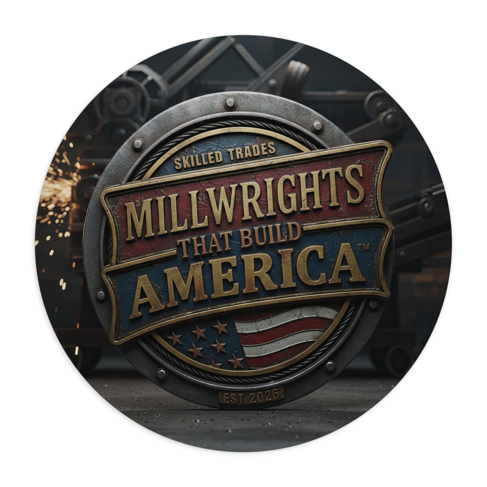 Millwrights That Build America Round Mouse Pad MP1018