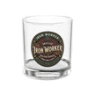 Iron Worker 10oz Rocks Glass — Skilled Iron Worker Vintage Badge Whiskey Glass - DCA0258