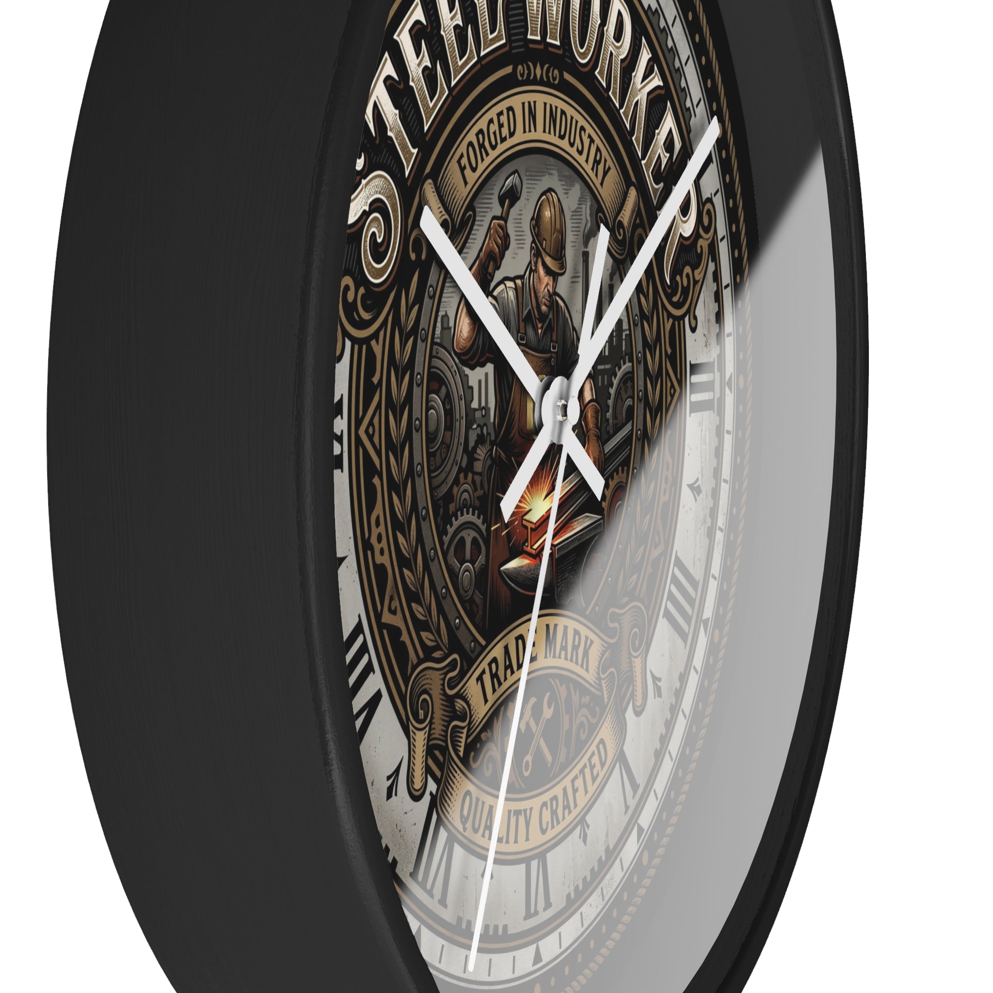 Steel Worker Wall Clock — Vintage Industrial Forge Clock - DCA0400
