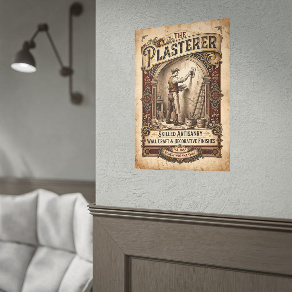 Plasterer Vintage Poster – Skilled Artisan Wall Art - DCA0378