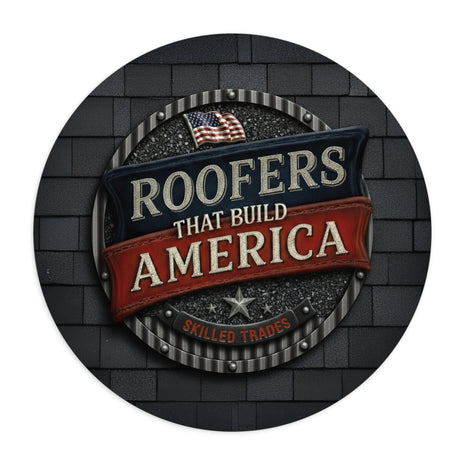 Roofers That Build America Round Mouse Pad MP1022