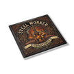 Steel Worker Ceramic Coaster — Tradesmen 'Forged Strength' Industrial Gift - DCA0241